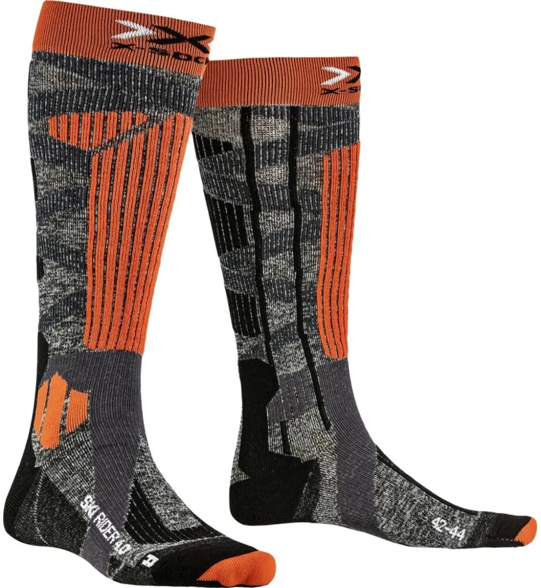 X-Bionic Ski Rider 4.0 Skisokken - Steengrijs/blauw - 35-38 - afbeelding 6 van 6