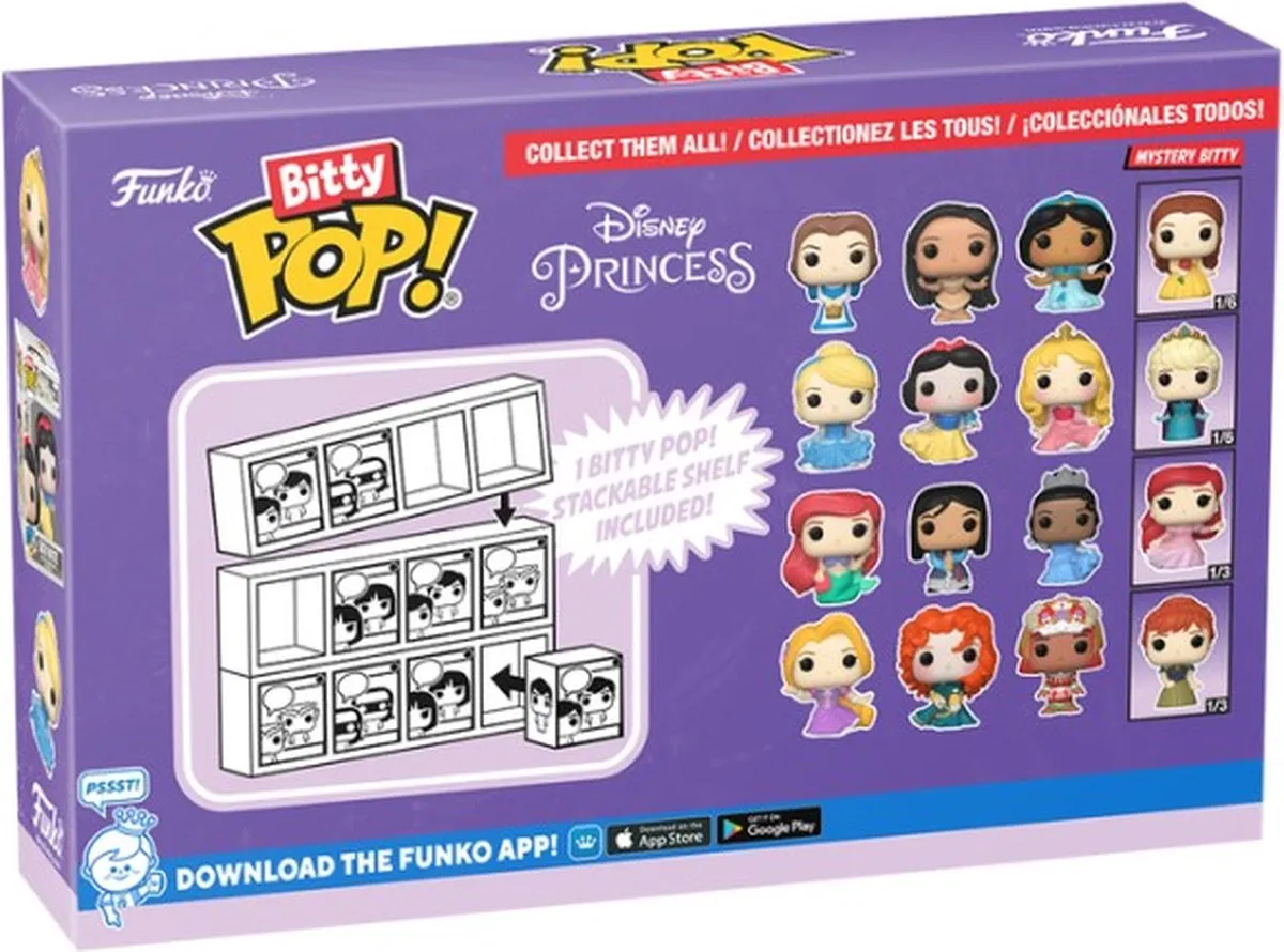 Funko Bitty Pop Disney Princess Series 2 - 4 Stuks (Peasant Belle, Pocahontas, Jasmine)