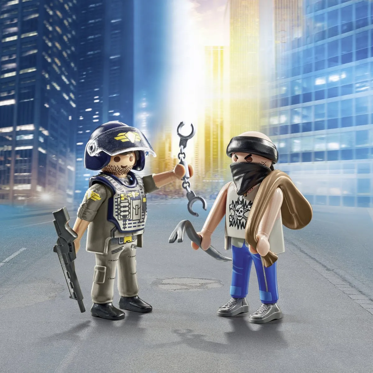 Playmobil 71505 DuoPack Tactische Politie & Bandiet - Blauw