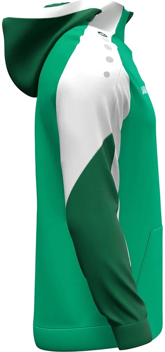 Jako Dynamic Hooded Half Zip Kinderen 128 - Groen/Wit/Donkergroen