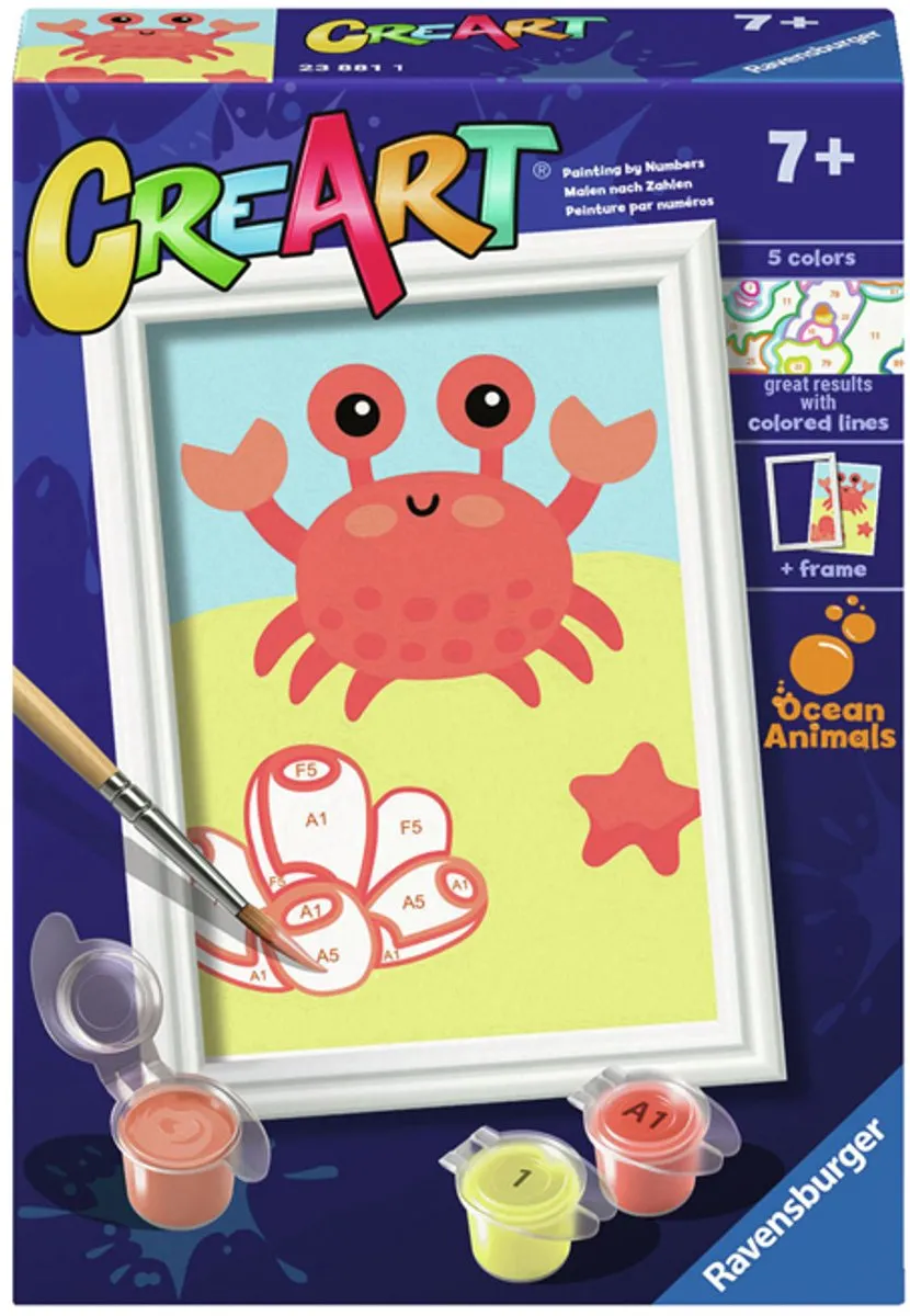 Ravensburger CreArt Trendy Crab Schilderen op Nummer - Meerkleurig