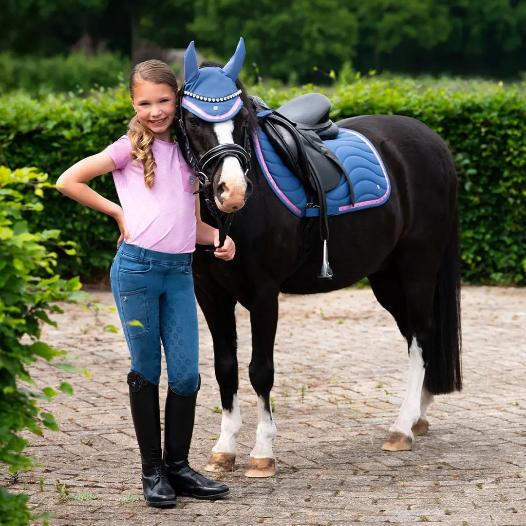 QHP Rosalynn Paardrijlegging Denim - 152