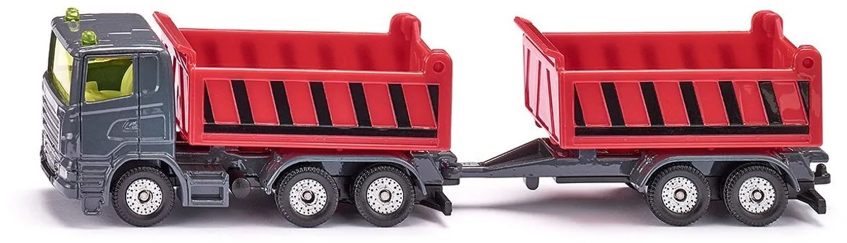 SIKU Kiepwagen Met Aanhanger 1685 - Rood