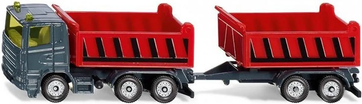 SIKU Kiepwagen Met Aanhanger 1685 - Rood