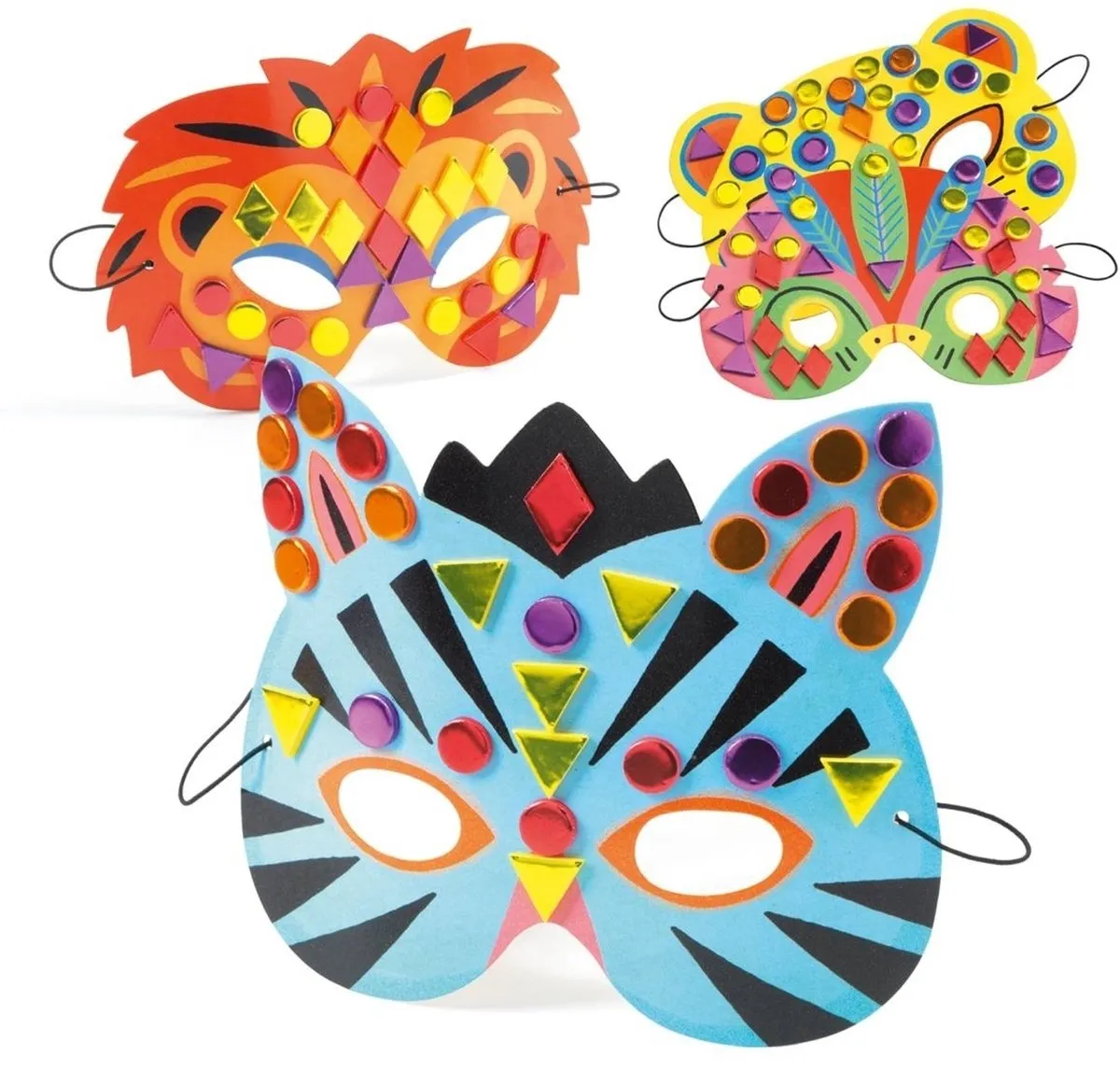Djeco Jungle Animals Mozaïeken Knutselset - 8 Stuks - afbeelding 3 van 6