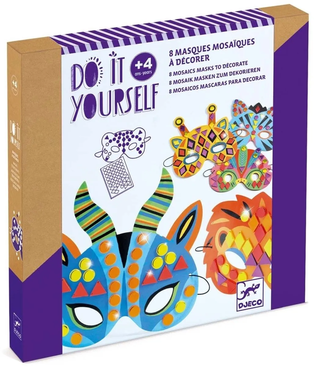Djeco Jungle Animals Mozaïeken Knutselset - 8 Stuks - afbeelding 2 van 6