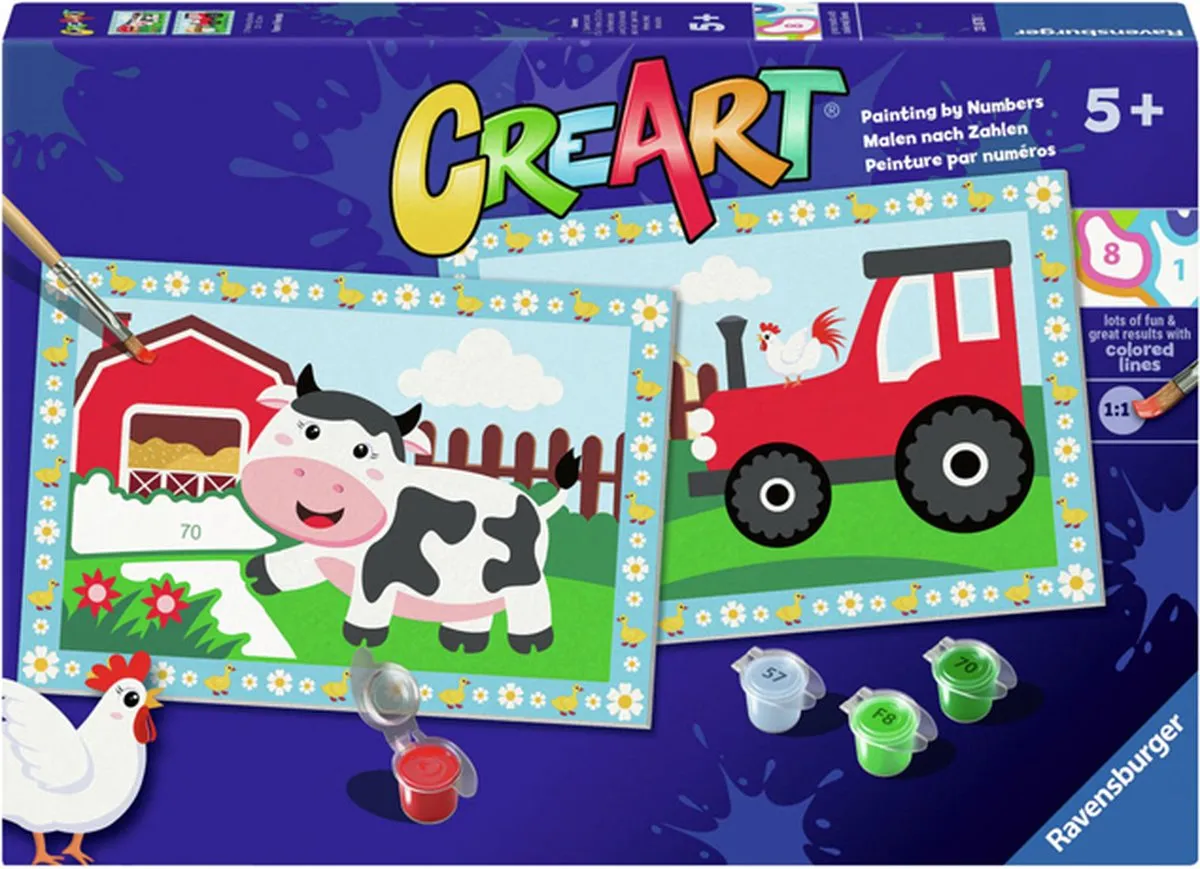 Ravensburger CreArt Tractor Schilderen op Nummer - Meerkleurig