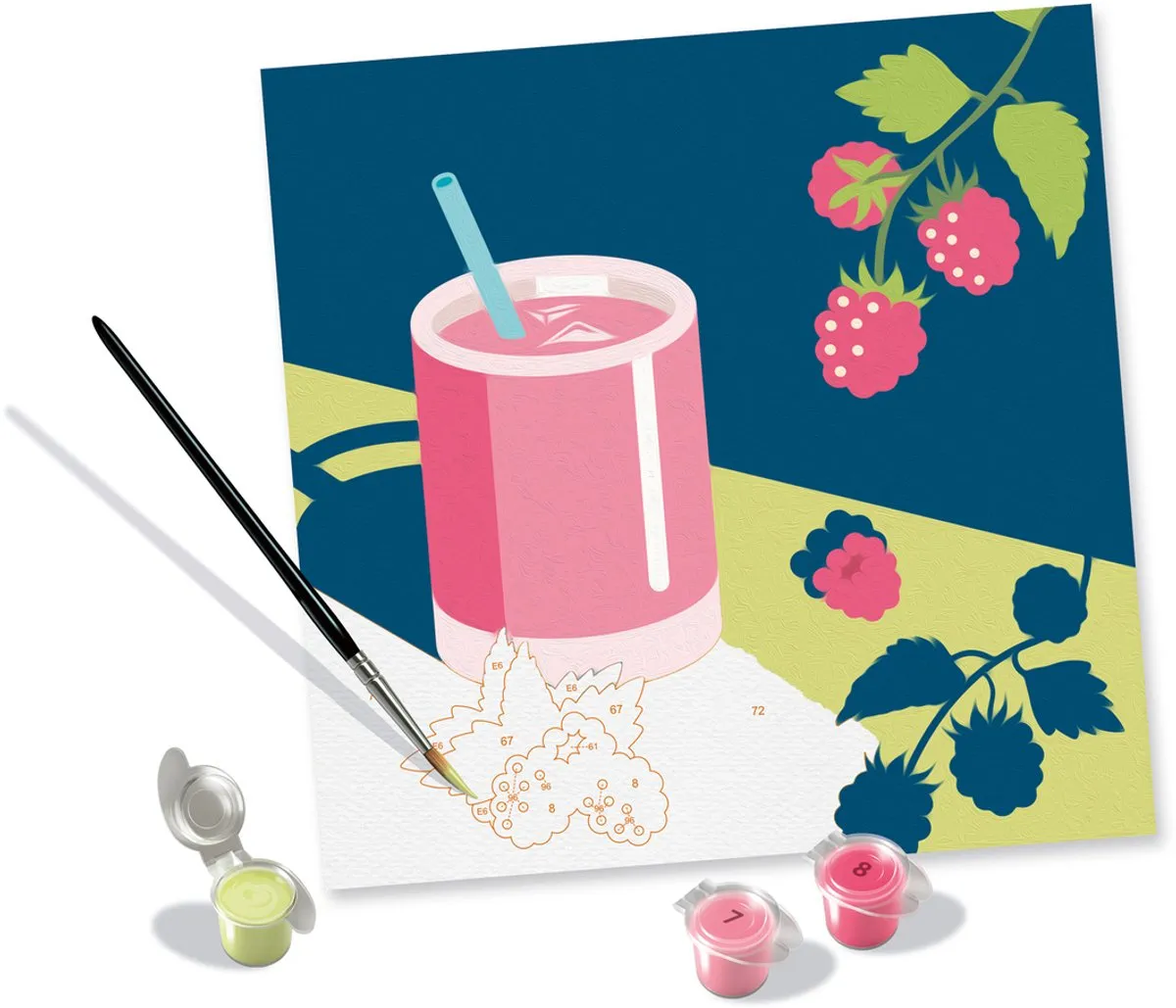 Ravensburger Schilderen op Nummer Framboos 20x20cm - Meerkleurig