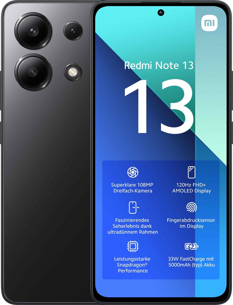 Xiaomi Redmi Note 13 4G - 6GB/128GB - Midnight Zwart