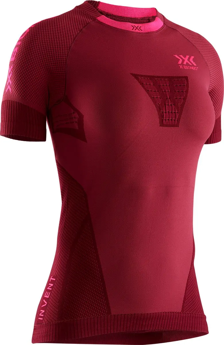 X-Bionic Invent 4.0 Hardloopshirt Dames - Namib Red/Neon Flamingo XS