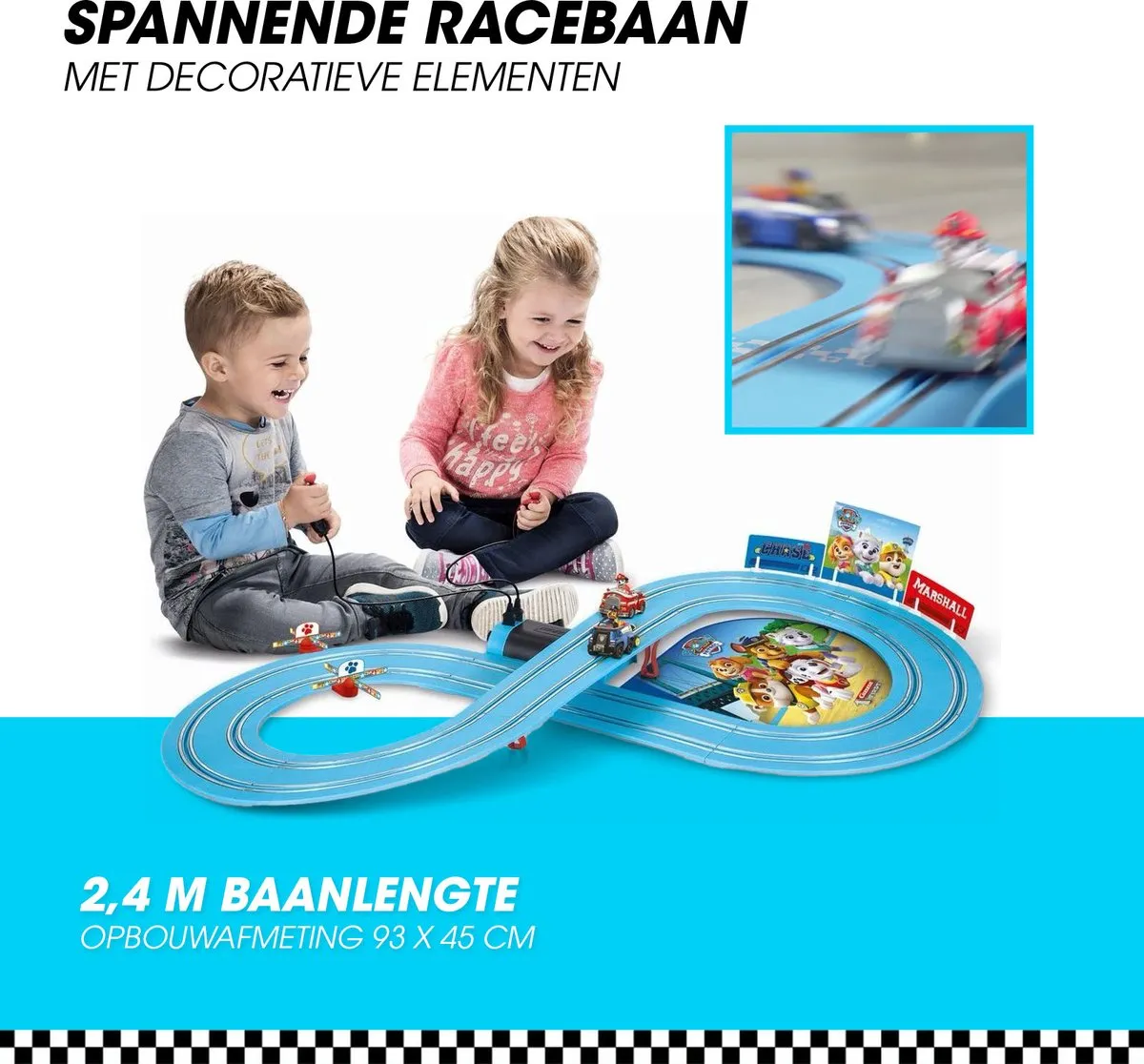 Carrera FIRST Racebaan PAW PATROL CAR20063033 - 2,4m - 10 Delig
