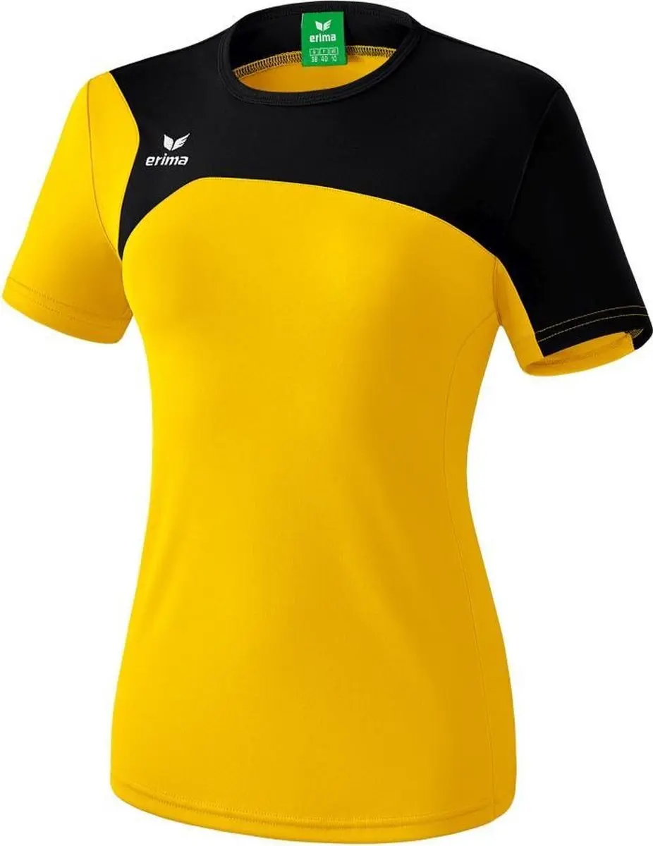 Erima Club 1900 2.0 T-Shirt Dames Geel-Zwart Maat 40