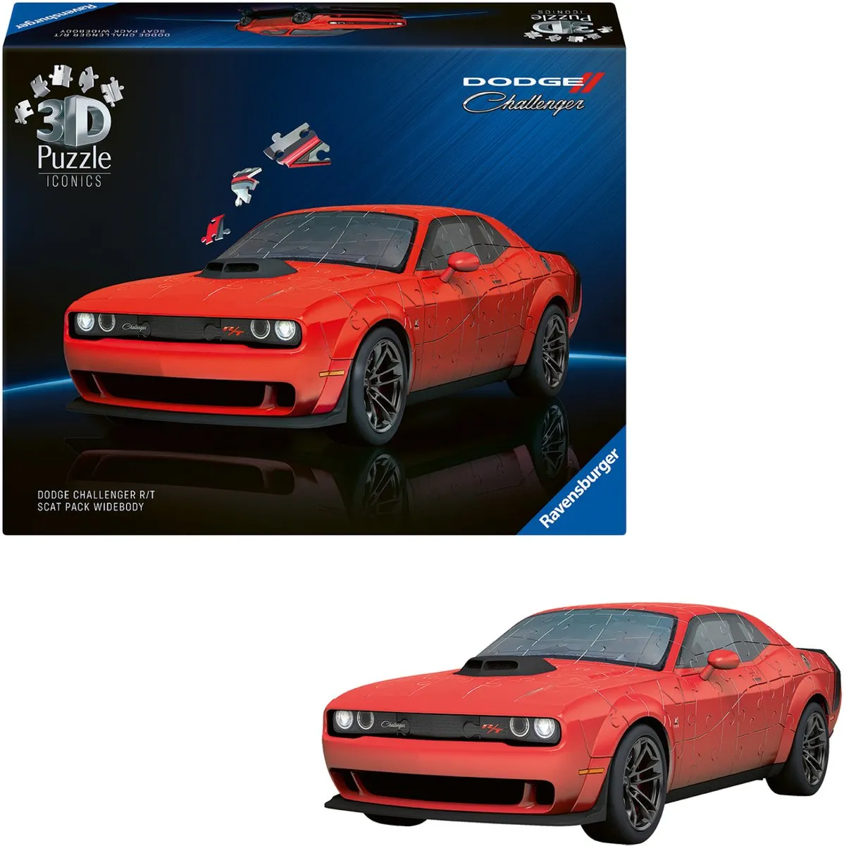 Ravensburger Iconics Dodge Challenger R/T Scat Pack Widebody 3D Puzzel - 108 Stukjes