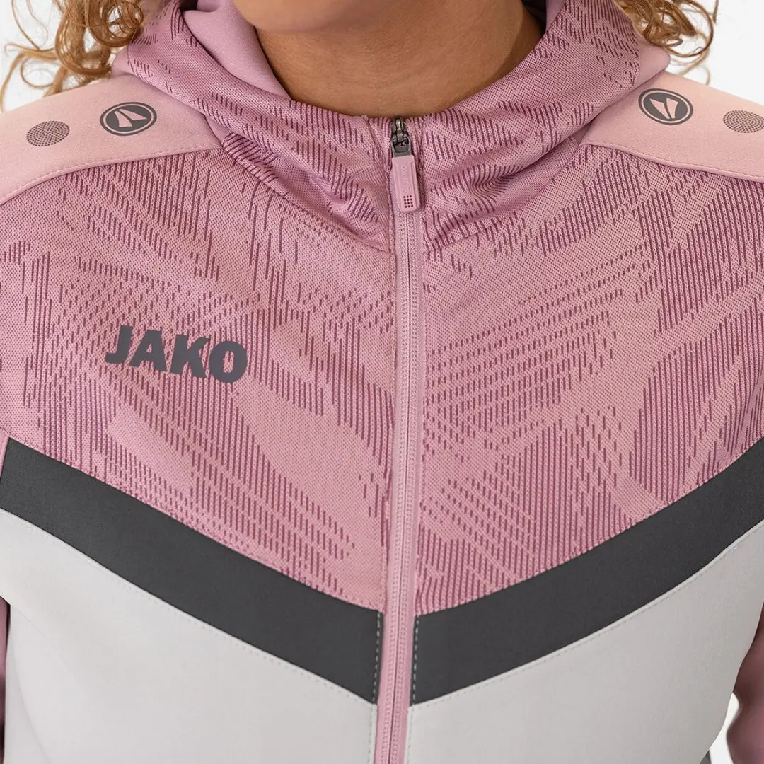 Jako Iconic Jas Met Kap Dames 38 - Zachtgrijs/Rose