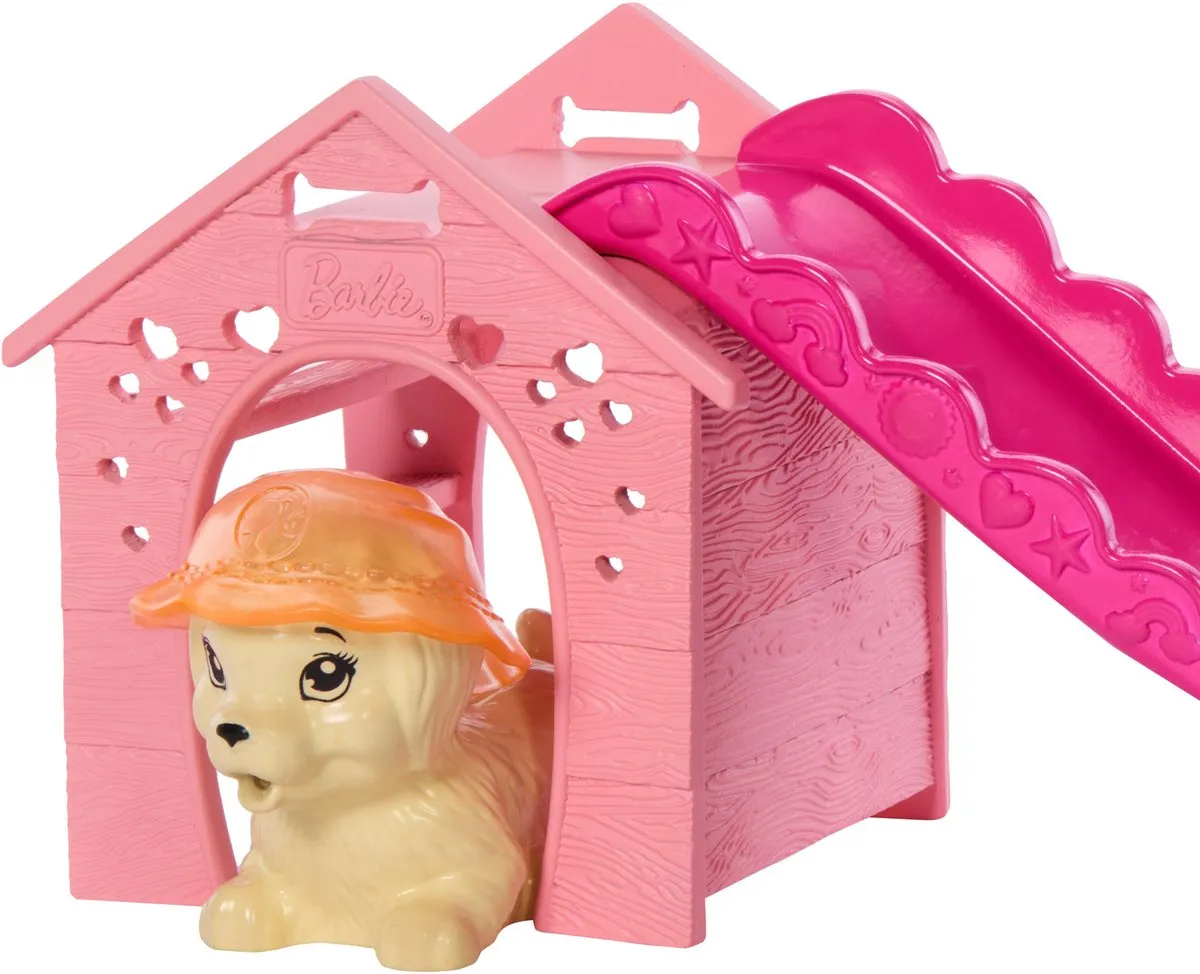 Barbie Zwemfeestje voor Puppy's JBF35 Speelset - Glijbaan & Hartzwembad