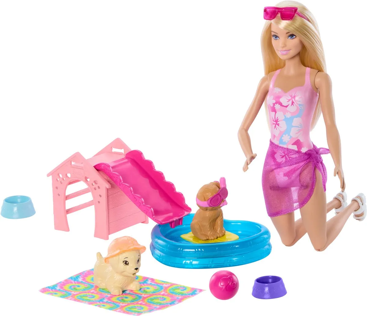 Barbie Zwemfeestje voor Puppy's JBF35 Speelset