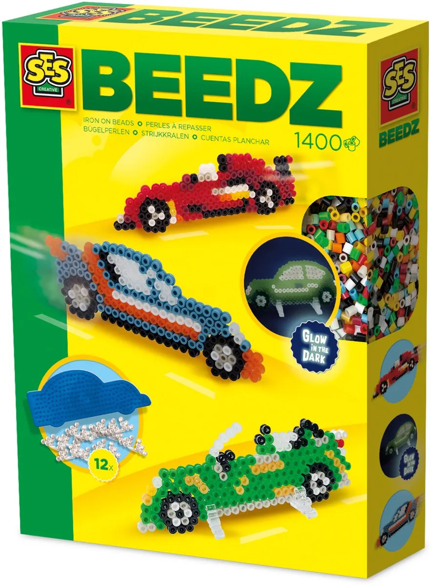 SES Creative Beedz Auto Strijkkralen 1200 Stuks - 9 Kleuren