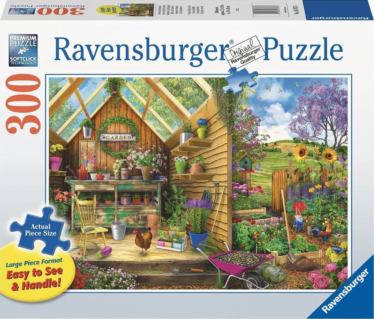 Ravensburger Blik in het Tuinhuis Puzzel 300 Stuks Extra Groot - Multicolor