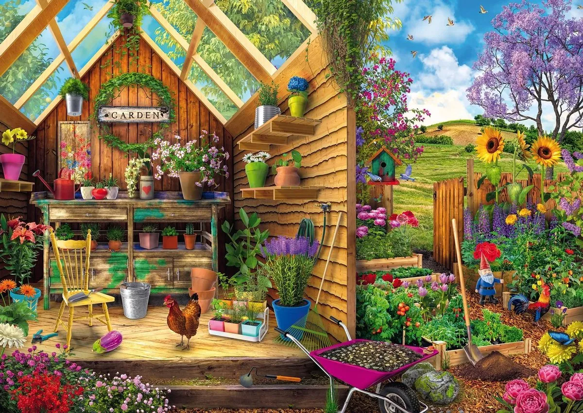 Ravensburger Blik in het Tuinhuis Puzzel 300 Stuks Extra Groot - Multicolor