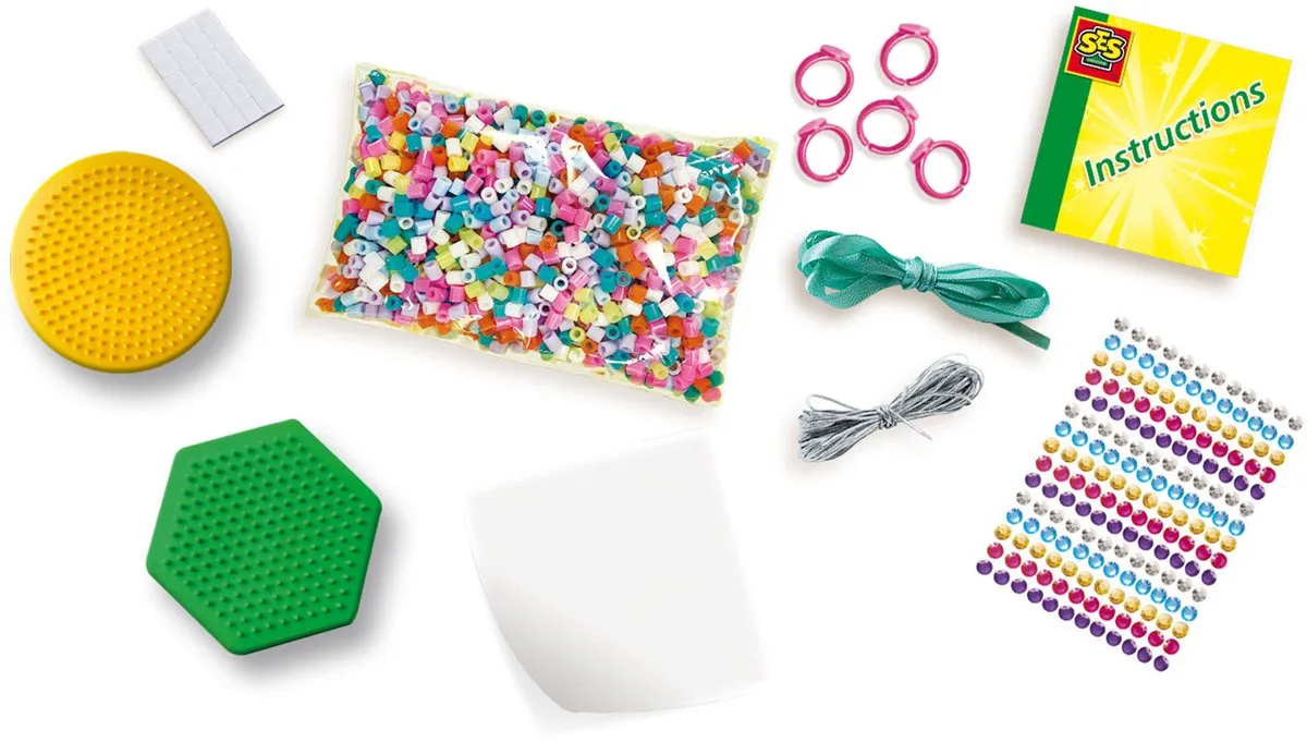 SES Creative Beedz Diamant Armbandjes Maken - 1200 Strijkkralen - 15 Kleuren