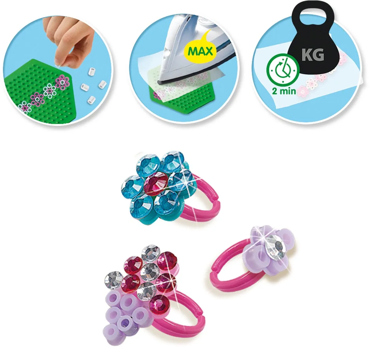 SES Creative Beedz Diamant Armbandjes Maken - 1200 Strijkkralen - 15 Kleuren