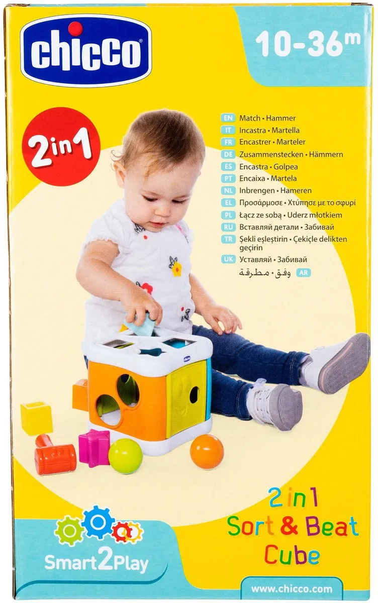 Chicco 2-in-1 Sort & Beat Cube - Meerkleurig