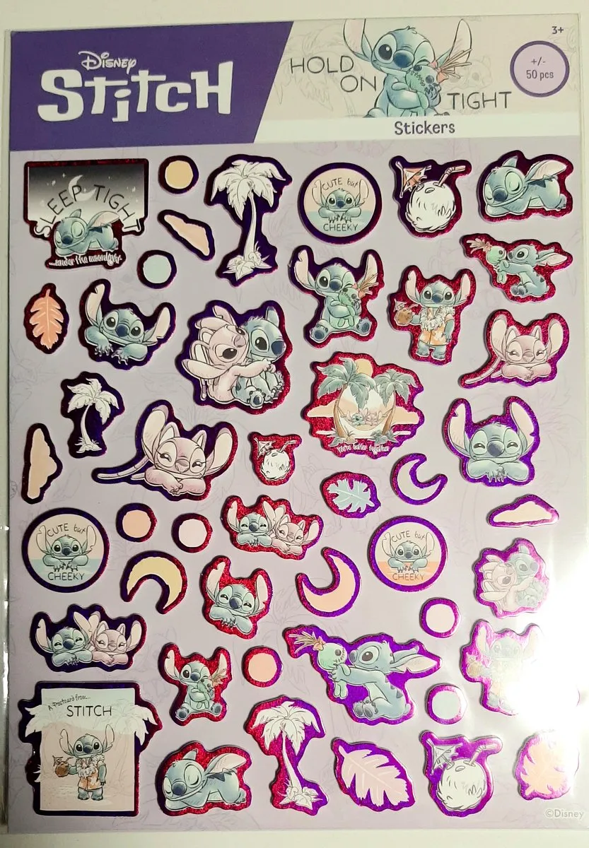 Disney Lilo & Stitch & Angel Stickervel - 50+ Bubbelstickers 3D - Roze