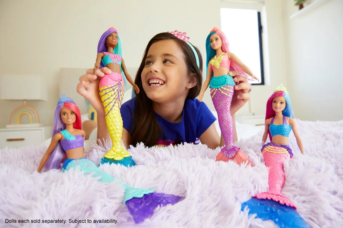 Barbie Dreamtopia Zeemeermin - Roze & Paarse Haren GJK07/GJK09