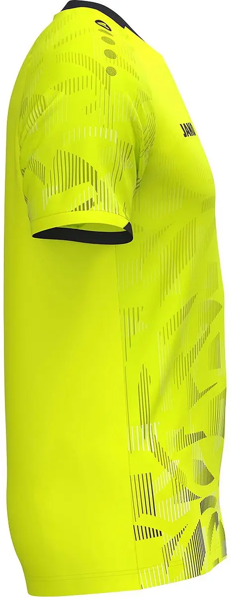 Jako Sonic Shirt Korte Mouw Heren - Fluogeel/Zwart/Wit S