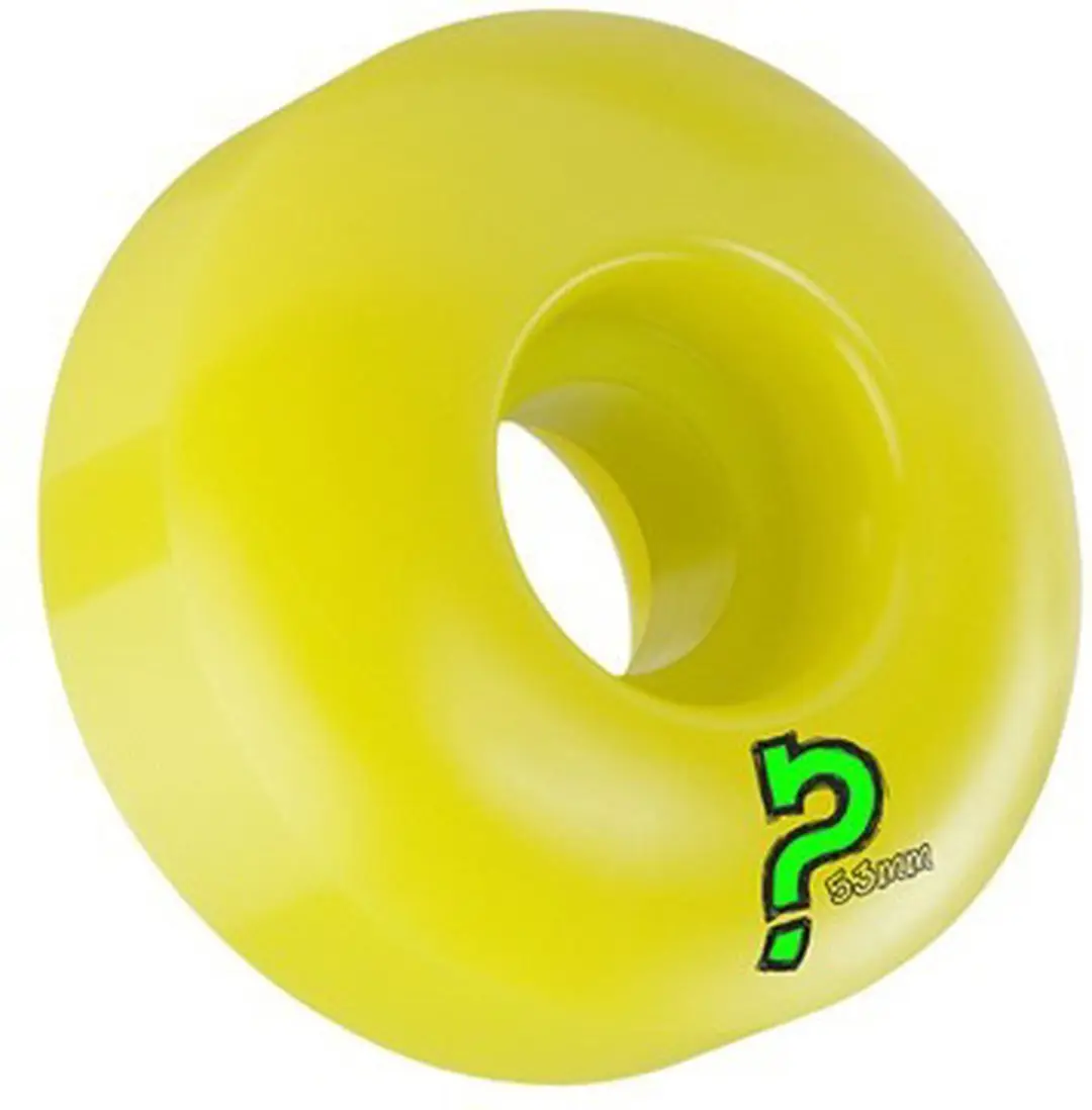 Skateboardwielen geel 53mm (set van vier)