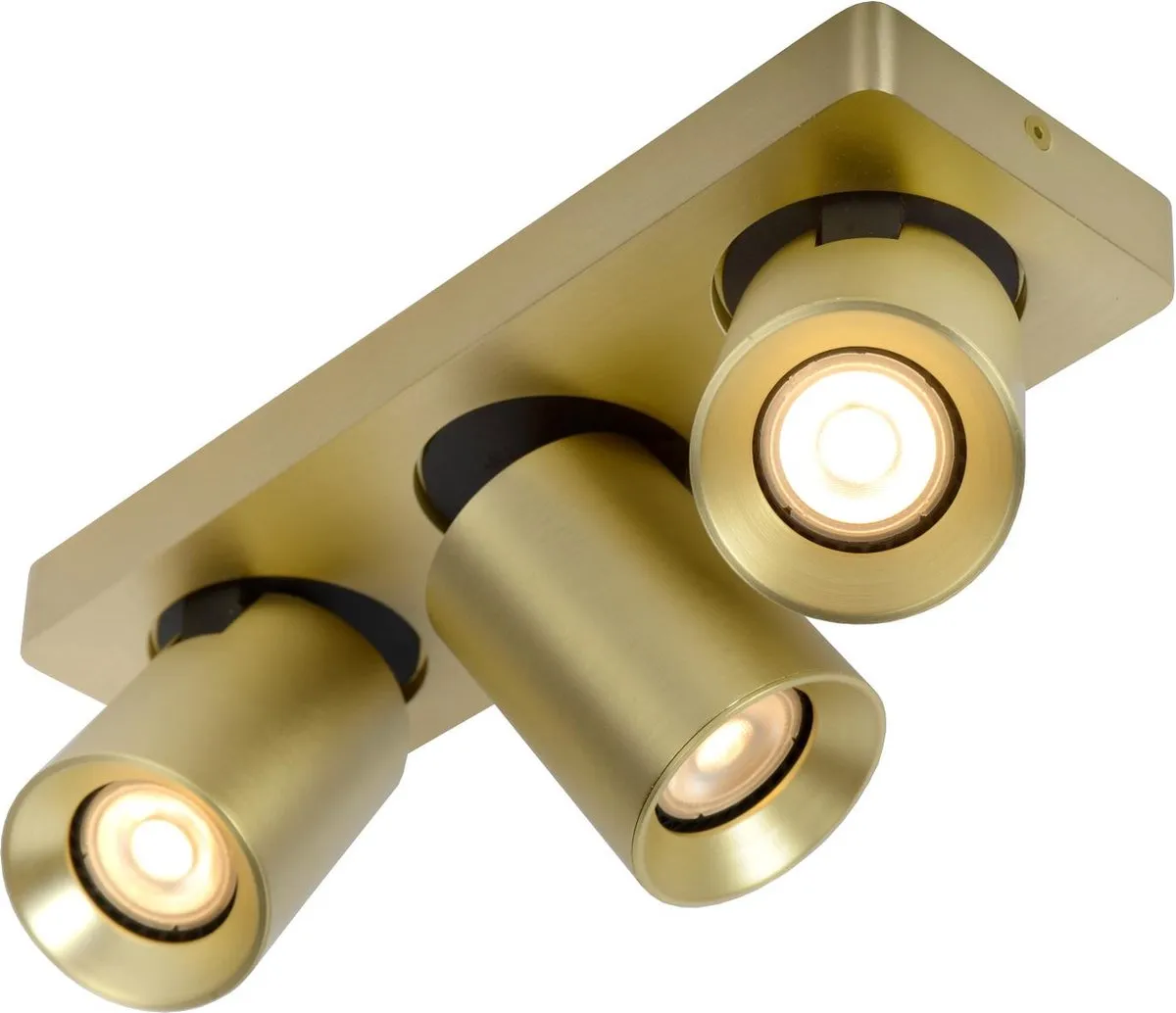 Lucide Nigel Plafondspot LED Dim-to-Warm GU10 - 3x5W 2200K/3000K - Mat Goud