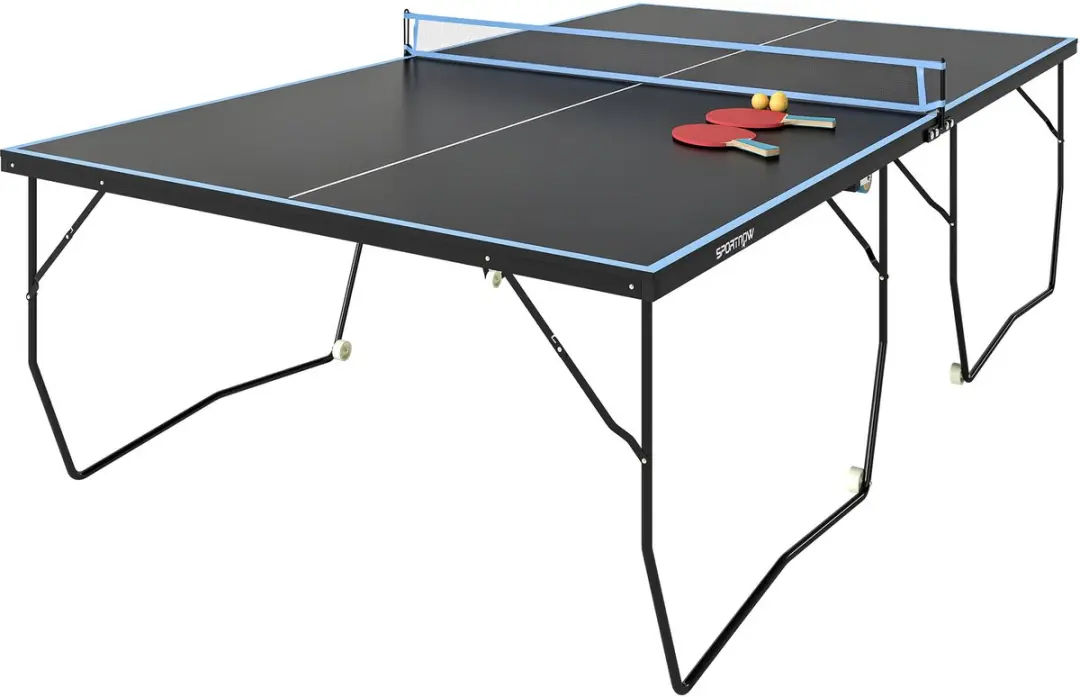 SPORTNOW-MDF, Stahl-Schwarz-274L x 152,5B x 76H cm-Tischtennisplatte