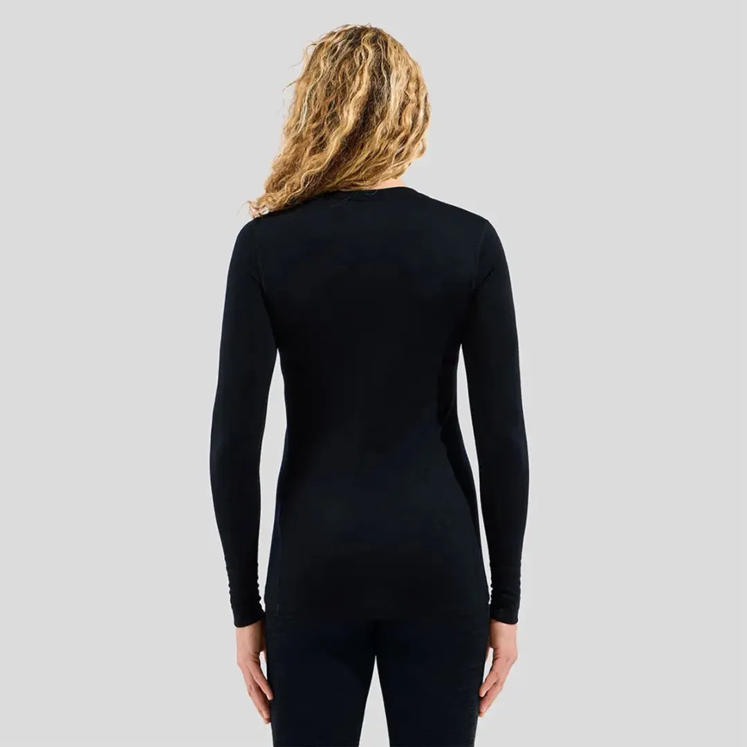ODLO Natural Merino 200 Thermoshirt Vrouwen - Lange mouwen - Zwart - S