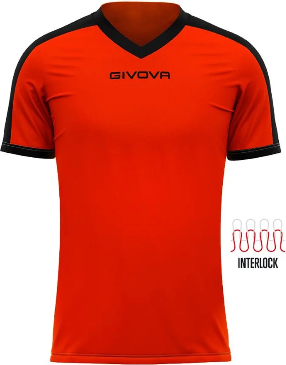 Givova Revolution Sport-T-shirt Rood-Zwart - L