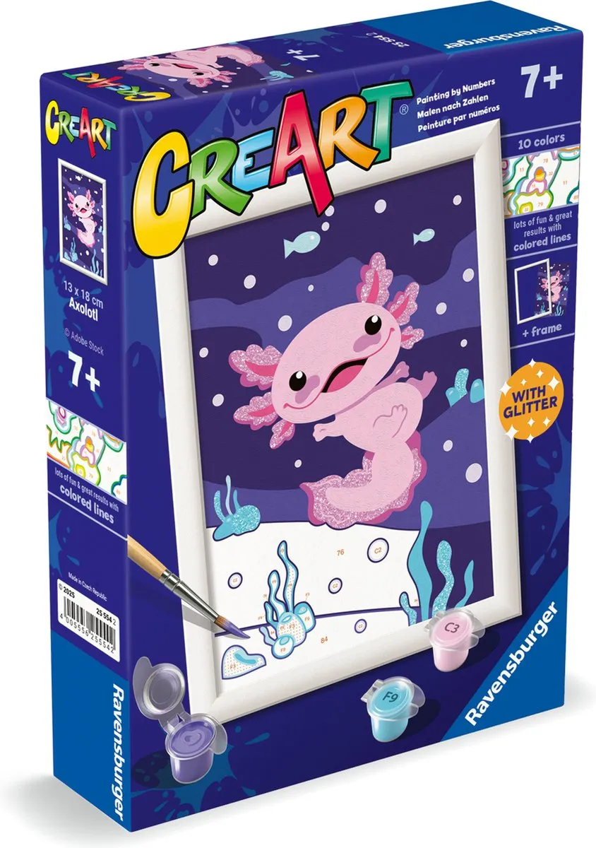 Ravensburger CreArt Axolotl Schilderen op Nummer - Multicolour