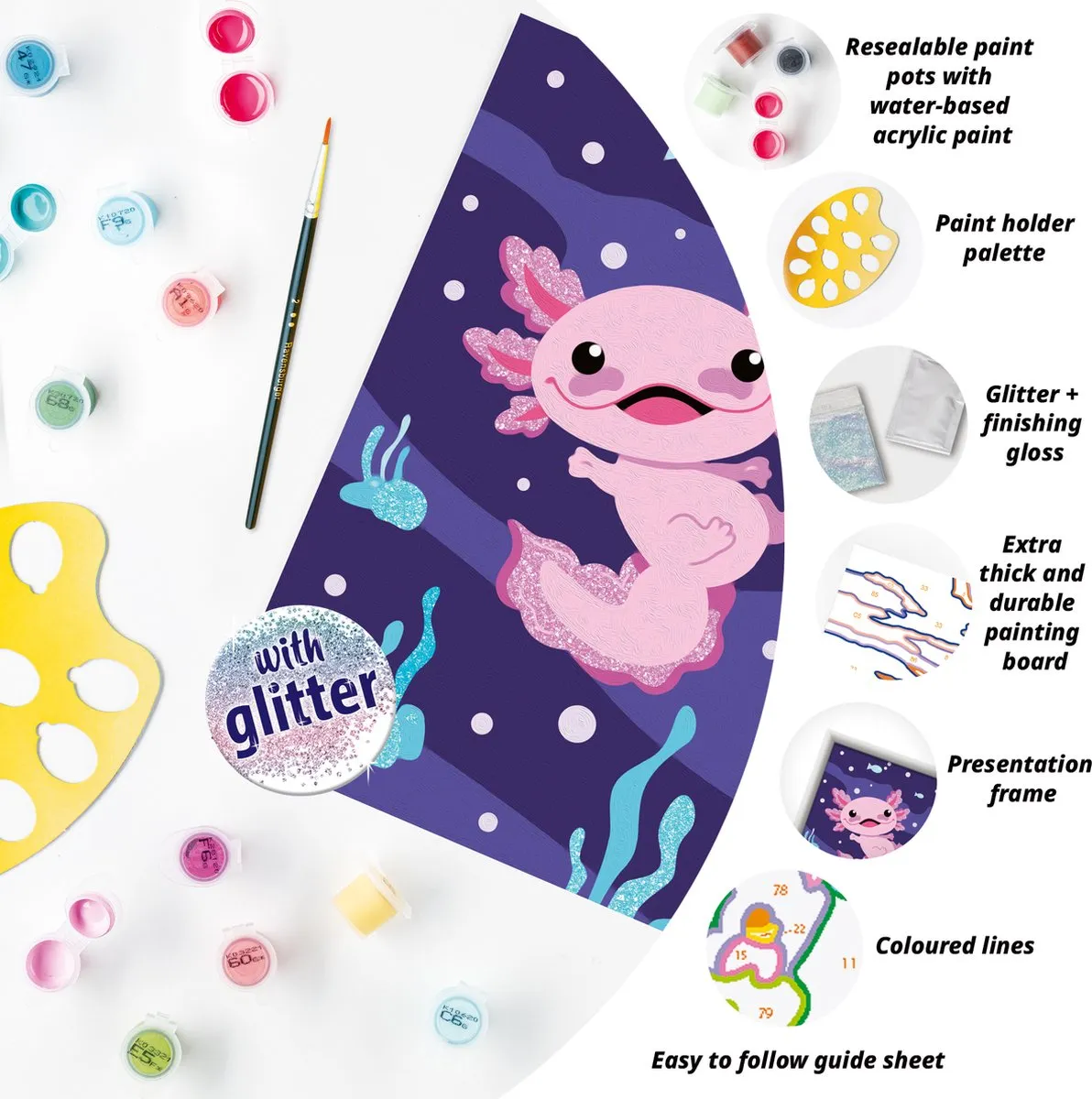 Ravensburger CreArt Axolotl Schilderen op Nummer - Multicolour