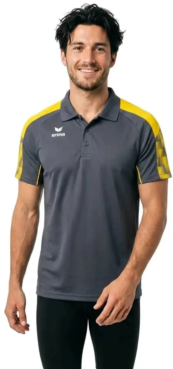 Erima Evo Star Polo Heren - Grijs/Geel XXXL