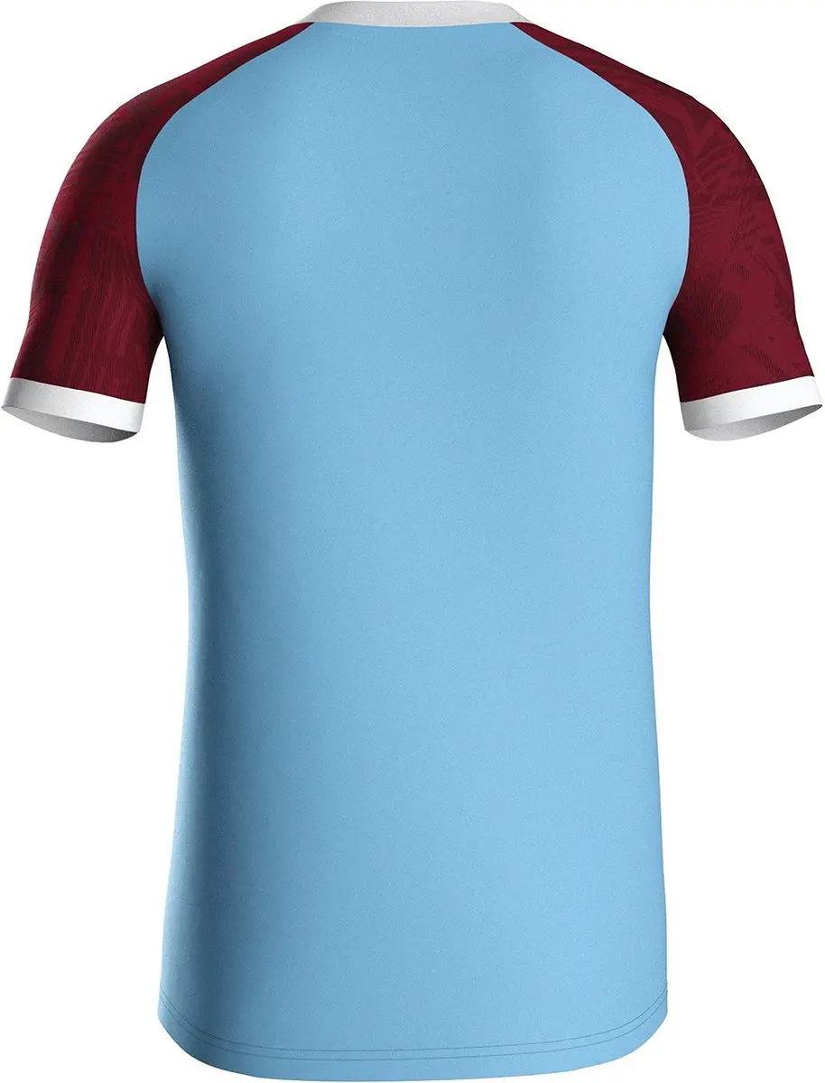 JAKO Iconic Shirt Korte Mouw Kinderen 116 - Zachtblauw/Wijnrood - afbeelding 6 van 6