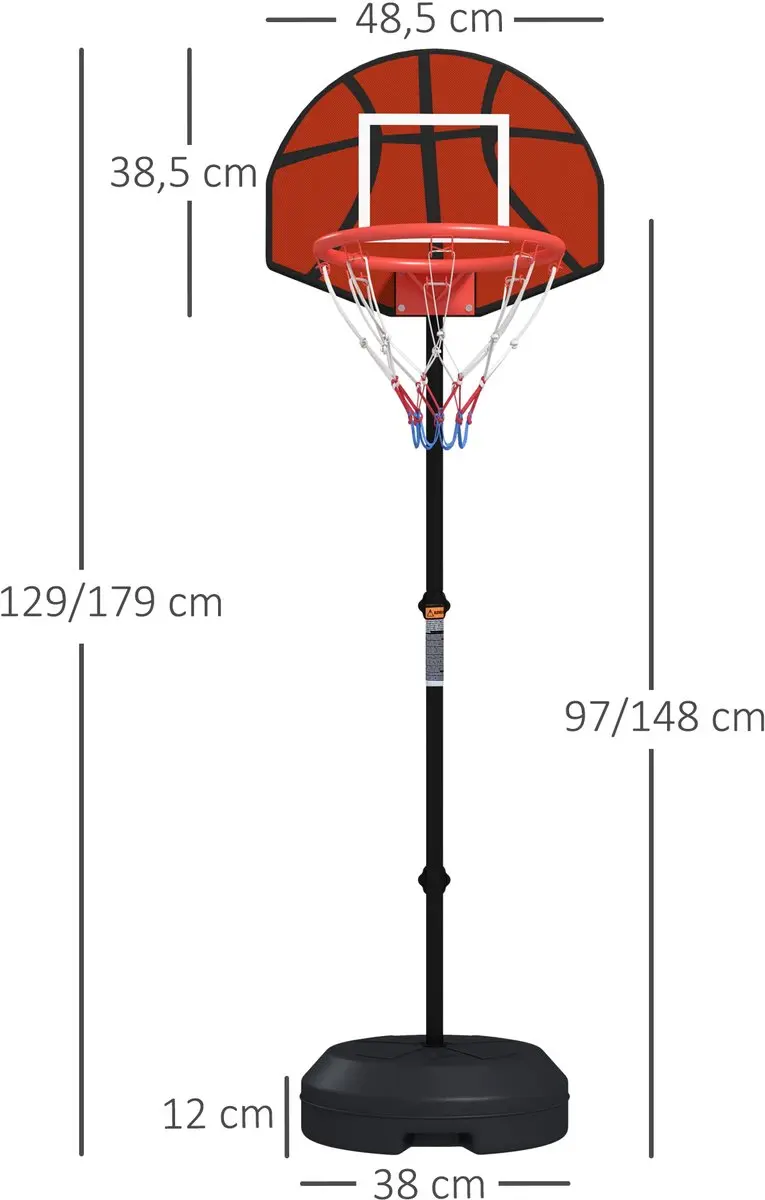 SPORTNOW basketbalstandaard met dartbord 148cm - afbeelding 3 van 6