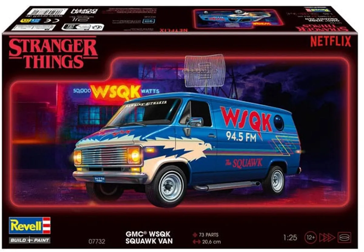 Revell 07732 Stranger Things GMC WSQK Squawk Van Modelbouwpakket 1:25 - Multi