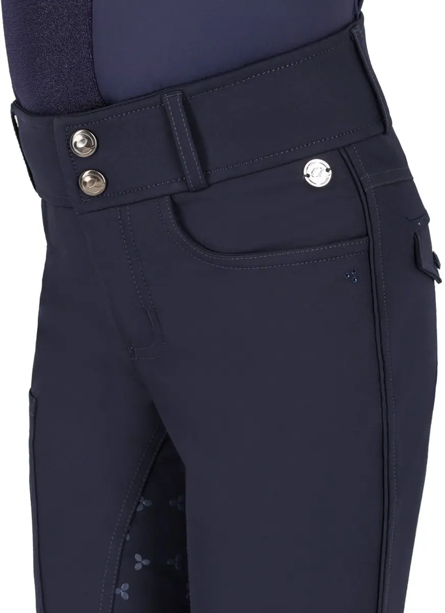QHP Aubree Full Grip Paardrijbroek 140 - Donkerblauw