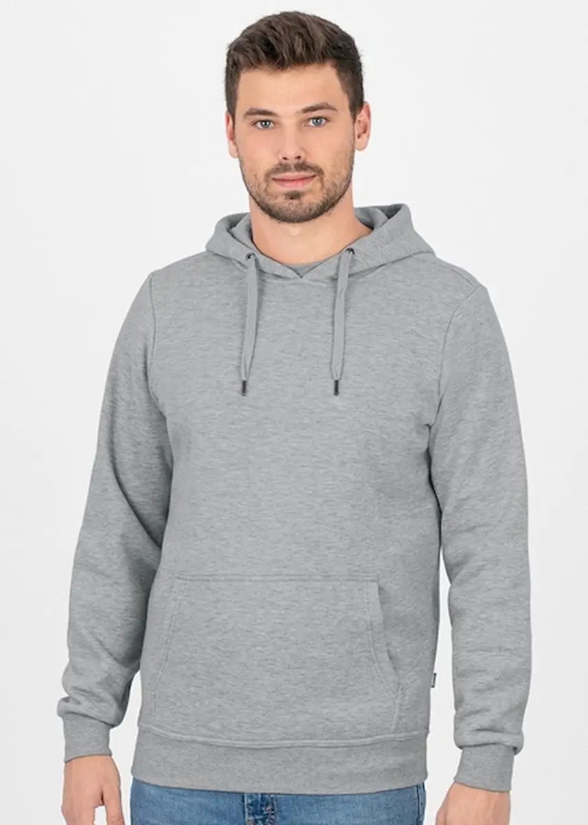 JAKO Organic Sweater Met Kap Heren Lichtgrijs - M