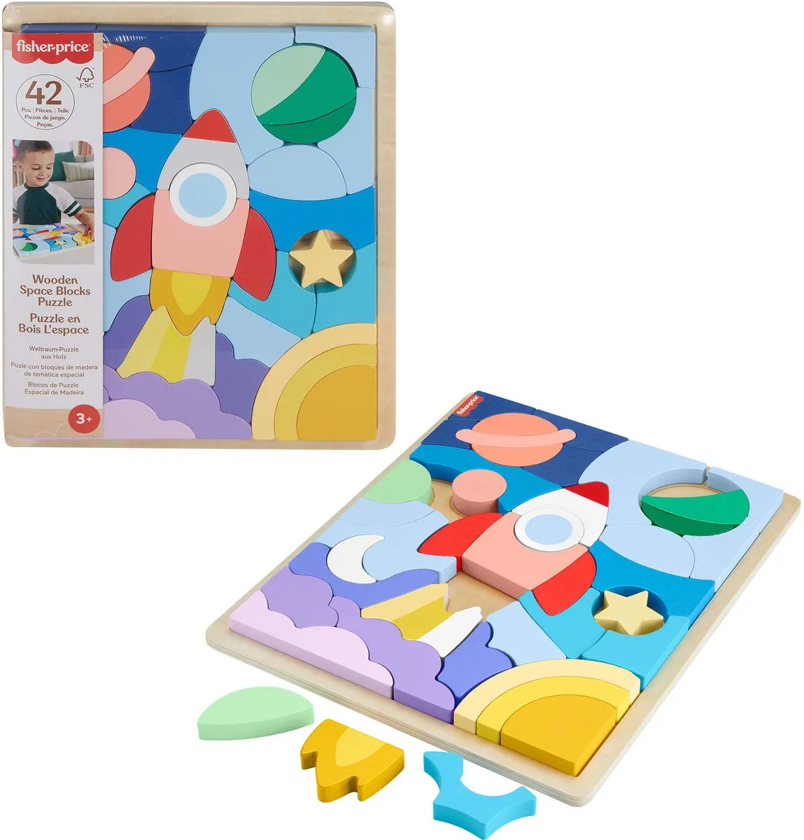 Fisher Price Ruimteblokkenpuzzel 42 Stuks