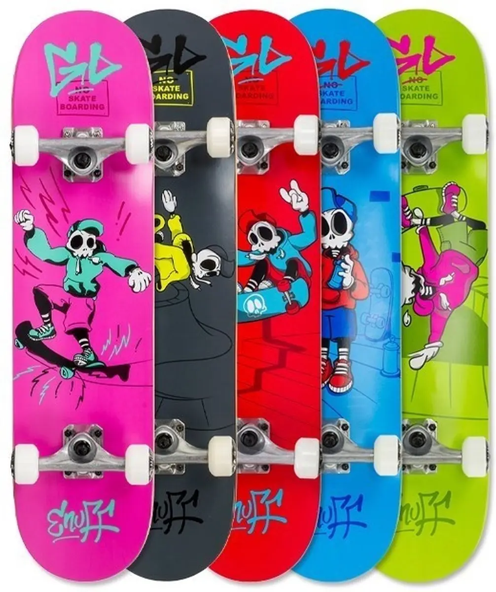 Enuff Skully Skateboard - Roze/Blauw/Zwart/Wit - afbeelding 2 van 6