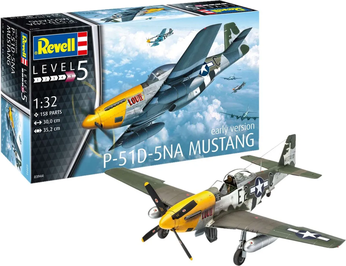 Revell P-51D Mustang Modelbouwpakket 1:32 - 158 Onderdelen - Multi