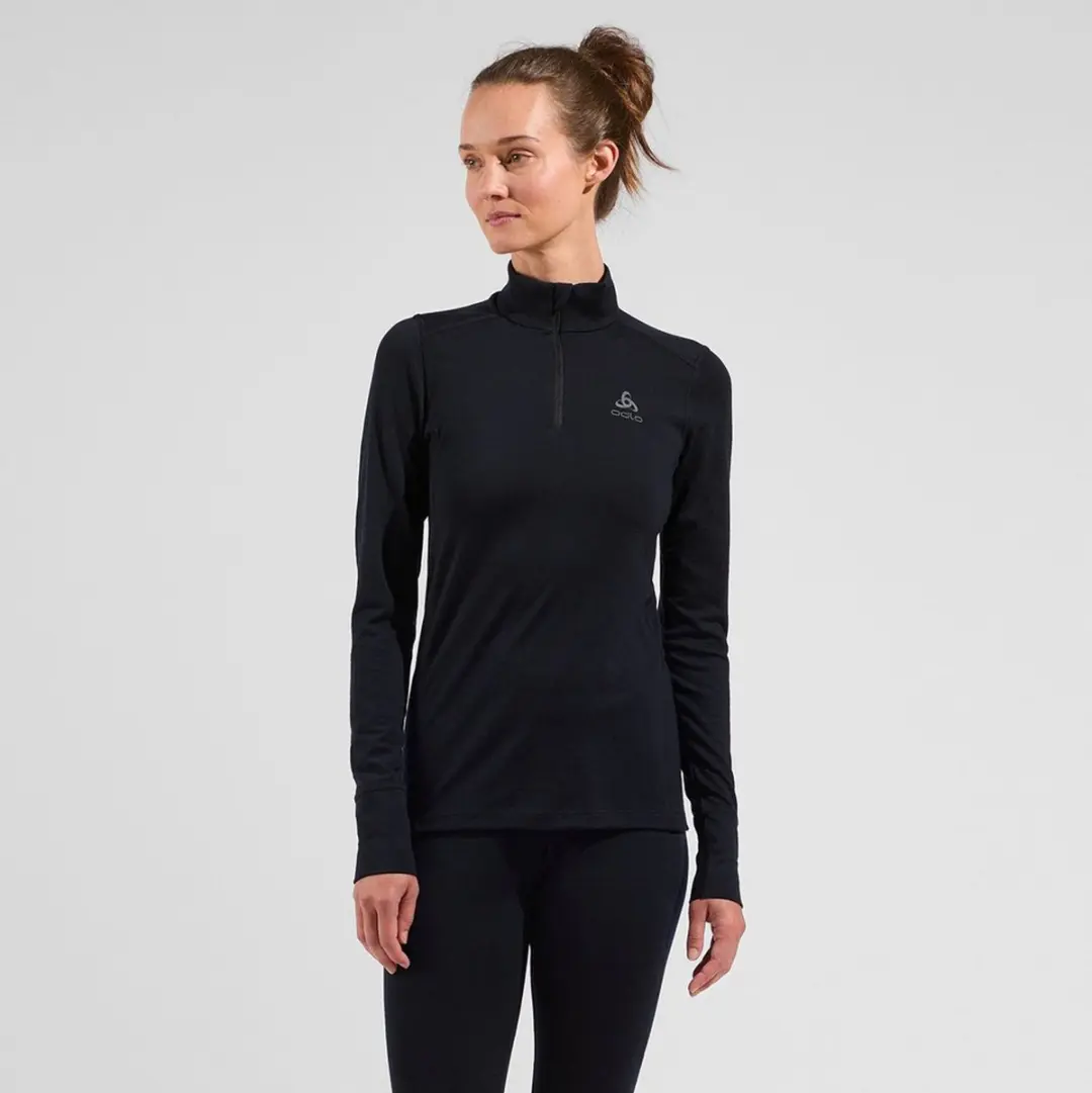 ODLO Natural Merino 200 Half Zip Thermoshirt - M Zwart - afbeelding 2 van 6