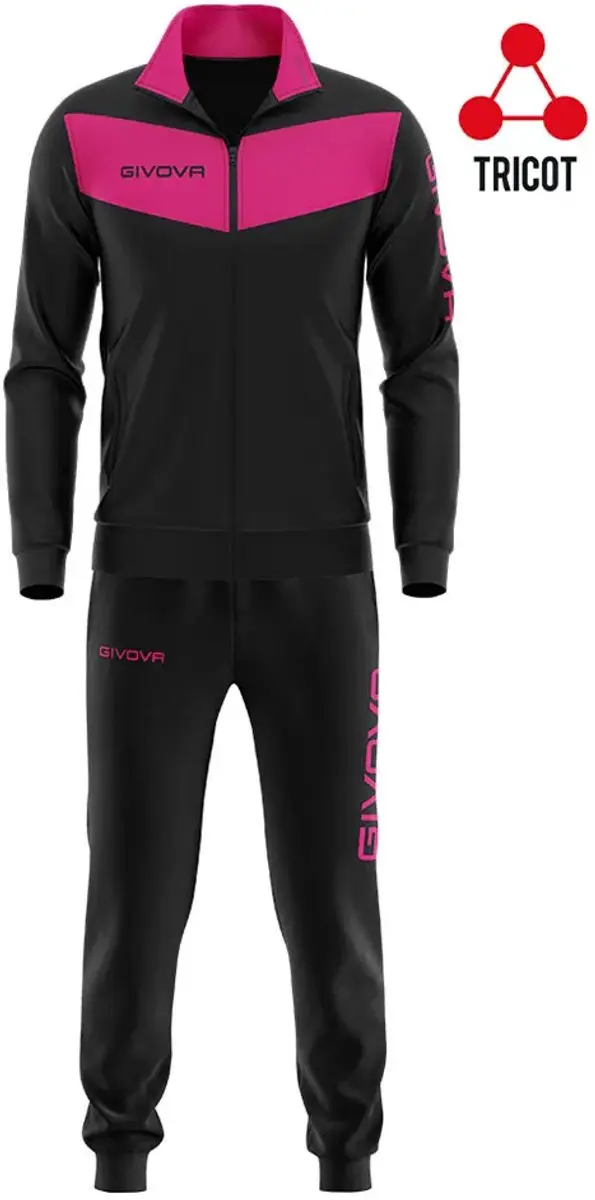 Givova Visa Fluo Trainingspak M - Zwart/Roze