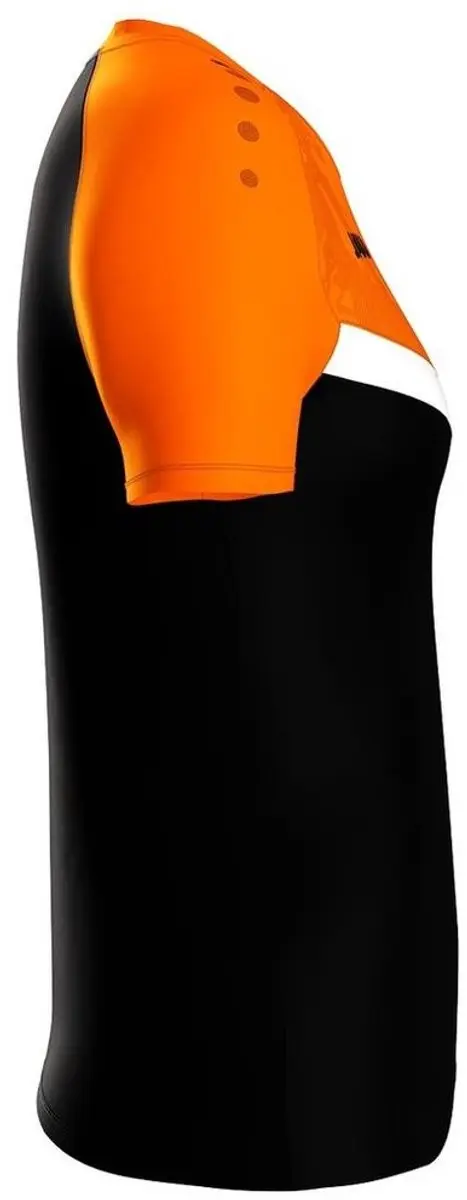 JAKO Iconic T-Shirt Dames - Zwart/Fluo Oranje Maat 38