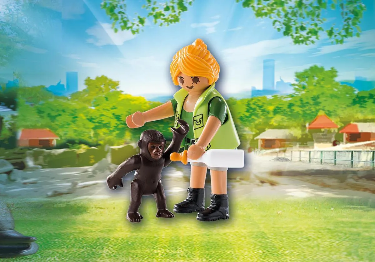 Playmobil Dierenverzorger met Baby Gorilla 9074 - Groen - afbeelding 6 van 6