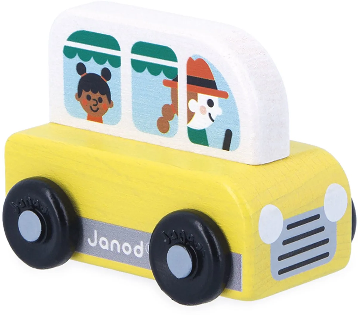 Janod Cross Roads Houten Busje 11.5936 - Geel - afbeelding 6 van 6